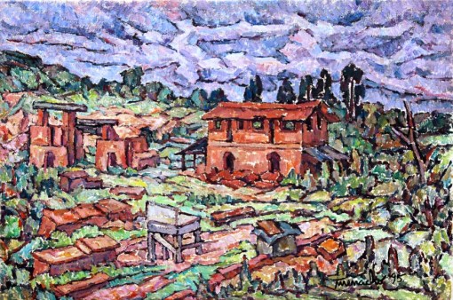 Manoel Martins Menacho,(Brasil, 1926-2011) Lavras – Guarulhos,  SP, 1995,40 x 60 cm,OST