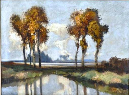 VIRGILIO LOPES RODRIGUES  Paisagem  óleo sobre tela, 60 x 81 cm.