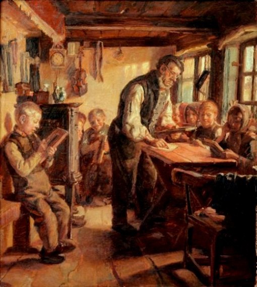 ESCOLA Michael Peter Ancher (1849 – 1927, Danish) a-village-school-in-skagen