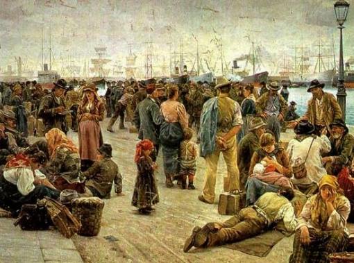 Gli-Emigranti-raffigurazione-di-Angiolo-Tomasi-1895-Galleria-dArte-Moderna-di-Roma