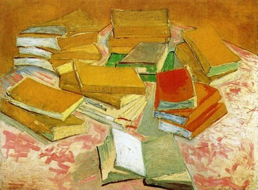 Still Life (French Novels) painting by Vincent van Gogh (c. 1888 Paris, France) Van Gogh Museum, Amsterdam, Netherlands