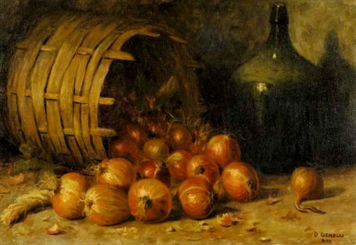 Domingos Gemelli, Composição com cebolas, ost, 51 x 73,