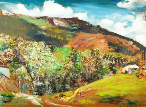 JOSÉ ANTONIO VAN ACKER - (Brasil, 1931 - 2000)Atibaia- óleo sobre eucatex - 54 x 73 cm