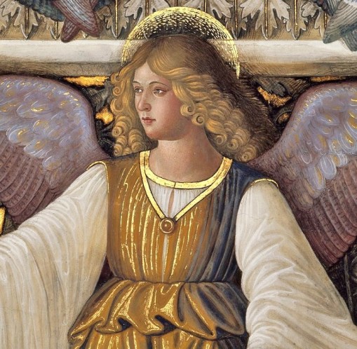 Melozzo-da-Flori-Italian-Renaissance-artist-1438-1494-Angel-from-the-Vault-of-the-Sacristy-of-Saint-Mark