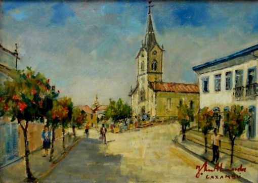 JOSÉ MARIA DE ALMEIDA (1906-1995)Igreja Matriz de Caxambú – MG, 1976,ost,33 x 46