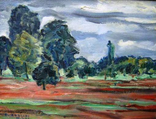 Ottone Zorlini (1891-1967) Piracicaba, 1966 Óleo sobre madeira 31,5 x 41,5 cm.