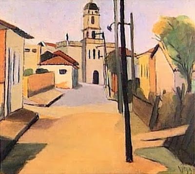 wega nery paisagem-de-santo-amaro 'PAISAGEM DE SANTO AMARO' 1951 - ÓLEO SOBRE TELA (50X60cm). BAIRRO PAULISTA ONDE MOROU WEGA NERY.