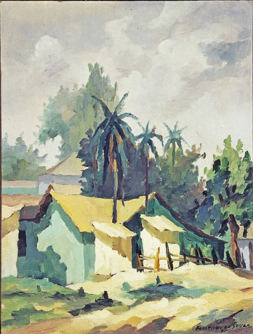 Agostinho de Souza (Brasil,1934) Paisagem, 1977, ost, 44 x 33cm, museu de arte de goiania