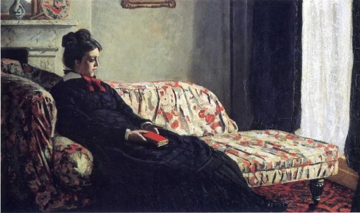 Claude Monet, Méditation. Madame Monet au canapé, Paris, Musée d'Orsay, 1871 c., oil on canvas,42 x 74,5 cm