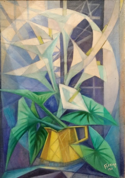 FLEXOR - óleo s tela, datado 1956, medindo 51 cm x 71 cm.