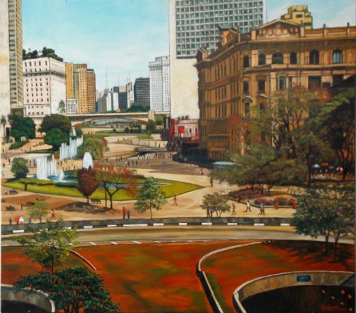 GUÉRATI, Velho correios e telégrafos Anhangabaú São Paulo Centro - Óleo sobre - 80x90 cm - ACID E VERSO 2007