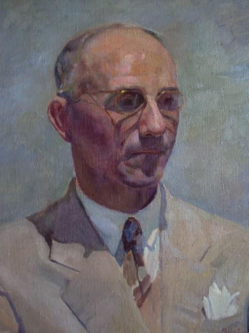 Rafael Falco (Argelia-Brasil, 1885-1967), Retrato do pintor Emílio Wolff, 1952,ost, 44x 36cm, Col. Part. Fabiano Wolff