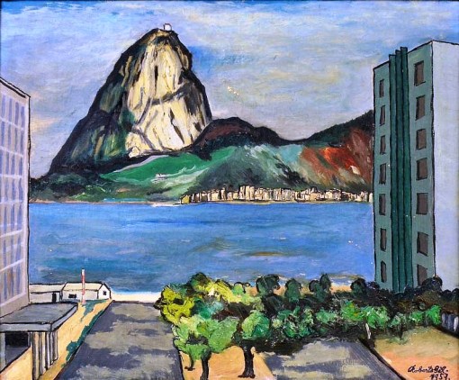 ROBERTO GIL - Paisagem do Rio de Janeiro, óleo sobre tela, 38X46cm. Assinado 1957,