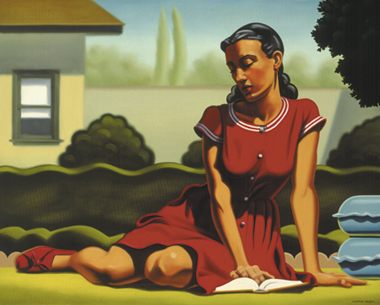 R. Kenton Nelson(EUA, 1954) Dias em casa, 2004, ost, 60 x 75cm, col part