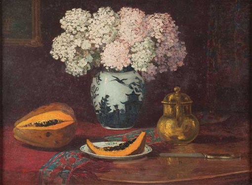 AMAZONAS, CLODOMIRO (1883-1953) Natureza Morta Óleo s tela Ass. cid 54 x 74 cm