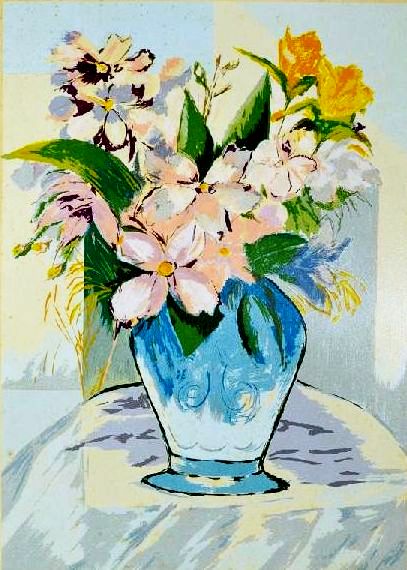 JENNER AUGUSTO - (1924 2003) - Vaso de Flores, litogravura - 90 x 63 cm. Assinado e datado 87 e num. 50-100.