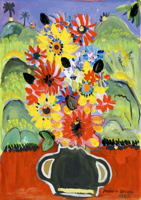 Márcia Brener, Vaso de Flores, 2007, 70 x 50 cm - OST