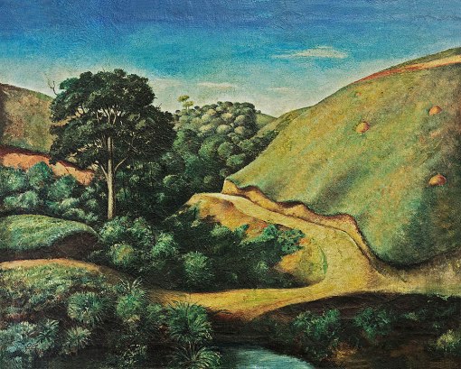 PAULO ROSSI OSSIR,Paisagem Interiorana,óleo s tela, 1936,64 x 79,3 cm