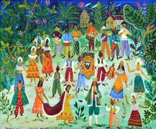 ROSINA BECKER DO VALLE (1914- 2000) - Maracatu em Pernambuco (Folclore Brasileiro),ost, 50 x 62. Assinado no c.i.e. e datado (1966)