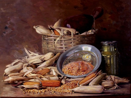 FLORÊNCIO - Espigas e vasilhas - Óleo sobre tela - 60 x 80 - Acervo particular