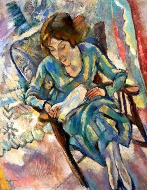 Girl in Green Reading (1917). Jules Pascin (Bulgarian, 1885-1930). Oil on canvas. The Barnes Foundation.
