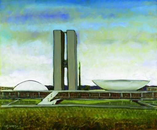 Márcio Schiaz - Congresso Nacional - Dia - 50 x 60 cm - OST - Ass. CIE e Dat. 2007