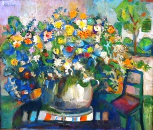 Orthof, Geraldo (1903 - 1993) - Vaso de flores, o.s.t. 60 x 70. Assinado cse e verso.