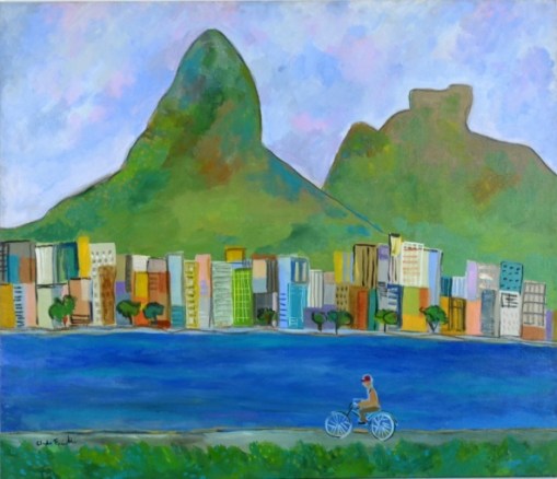 CLAUDIO FACCIOLLI Lagoa  tinta acrílica sobre tela, 120 x 136 cm. Assinado no canto inferior esquerdo. No verso, titulado, assinado, localizado e datado, Rio de Janeiro, 2014.