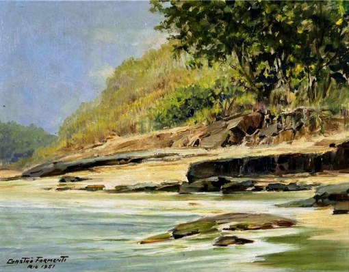Gastão Formenti,Beira-rio,27 x 35 cm – OSM, 1951