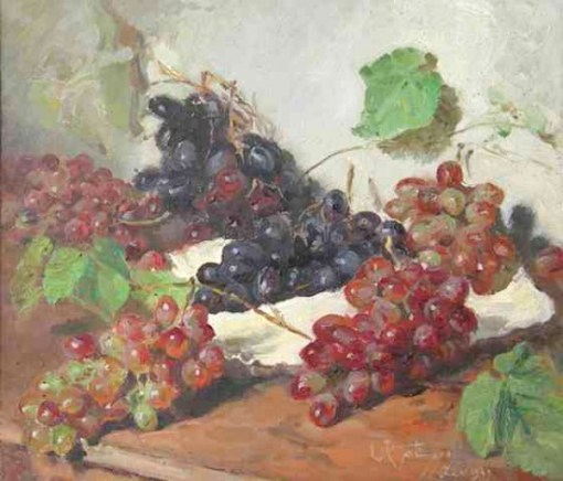 Leopoldo Gotuzzo - Uvas - Óleo sobre tela - 44 x 51 cm - 1945