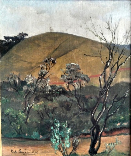 PAULO GAGARIN - PAISAGEM COM MONTANHAS , O.S.T , NA MEDIDA DE 47X37 COM DATA DE 1945.