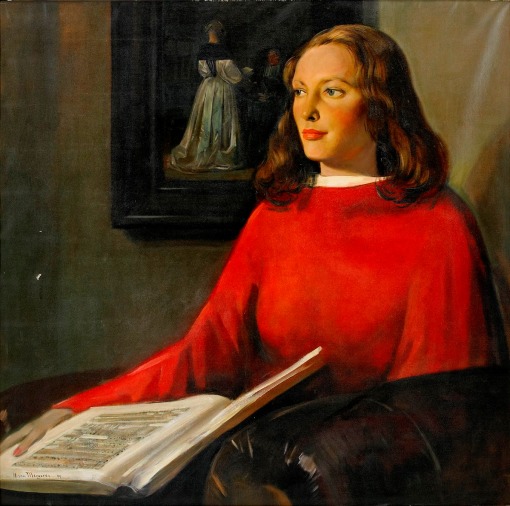 Hans van Meegeren (holandaa, 1880-89-1947) Retratro de Paulina Viola de Boer, 1944. Ost, . 115 x 117 cm
