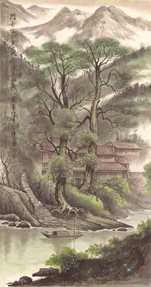 antique-village-original-chinese-landscape-by-1804creation