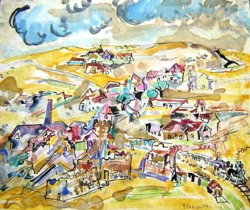 francisco-cuoco-1928cidade-e-trem1974aquarela21-x-25-cm
