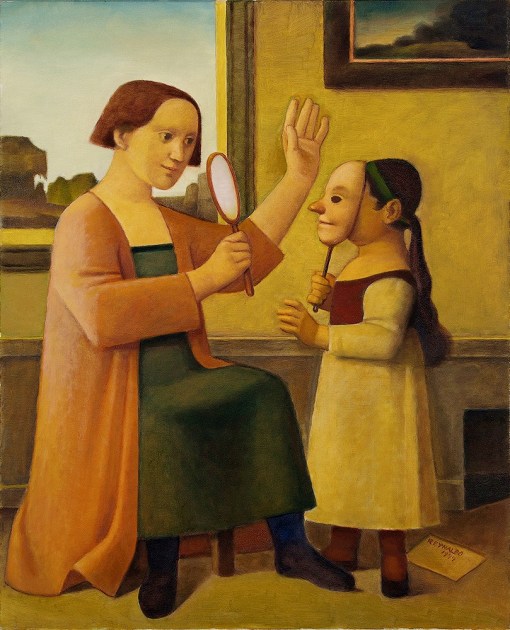 reynaldo-fonsecamae-e-filha-com-mascara-e-espelho1997oleo-sobre-tela101-x-82-cm