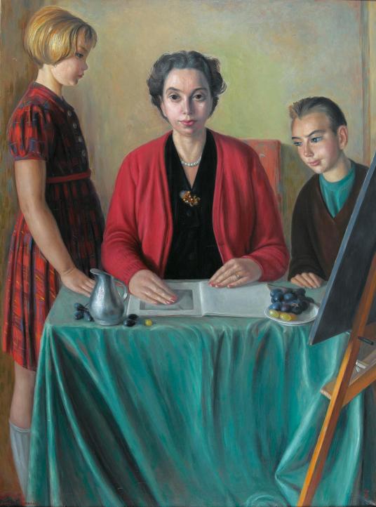 Aime Barraud, la famille de l'artiste,ost, 130.50 x 97.50 cm
