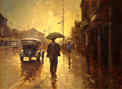 Carmelo gentil Filho,(Brasil, 1955) São Paulo Antiga, ost, 60 x 80 cm