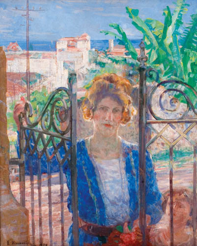 Eliseu Visconti,A Visita de Louise,OST 81 x 65 Rio 1928 ACIE