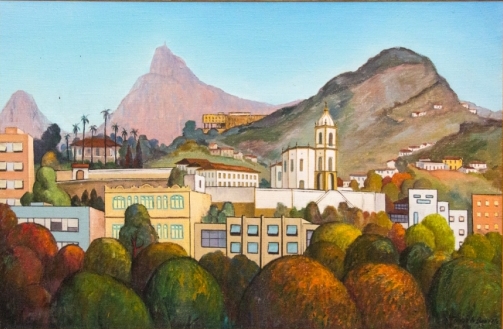 FERNANDO BARRETO. Glória, óleo stela, 60,92 cm. Assinado e datado, 1981.