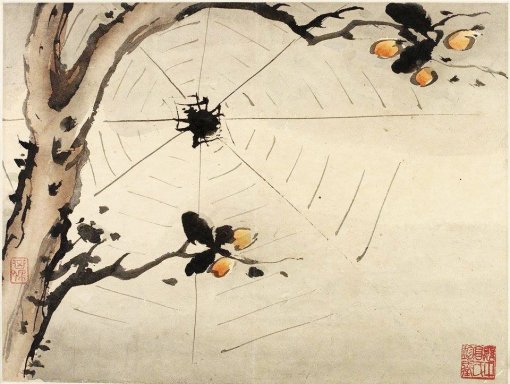 gao-qipei-finger-painting-of-a-spider-on-a-web-china-1684