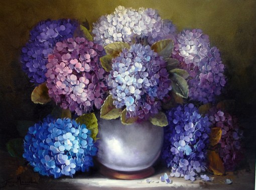 JORGE MACIEL (Brasil, 1972)- Arranjo com hortências - 60 x 80 - 2011