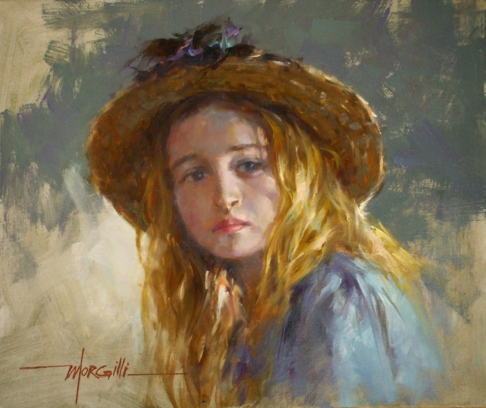 Luis Claudio Morgilli (Brasil, 1955) Moça com chapéu de palha, ost