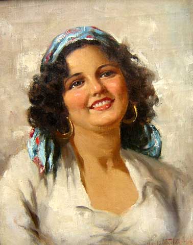 Oscar Pereira da Silva (1867-1939), Mulher, 1907, Óleo sobre tela, 51 x 41 cm