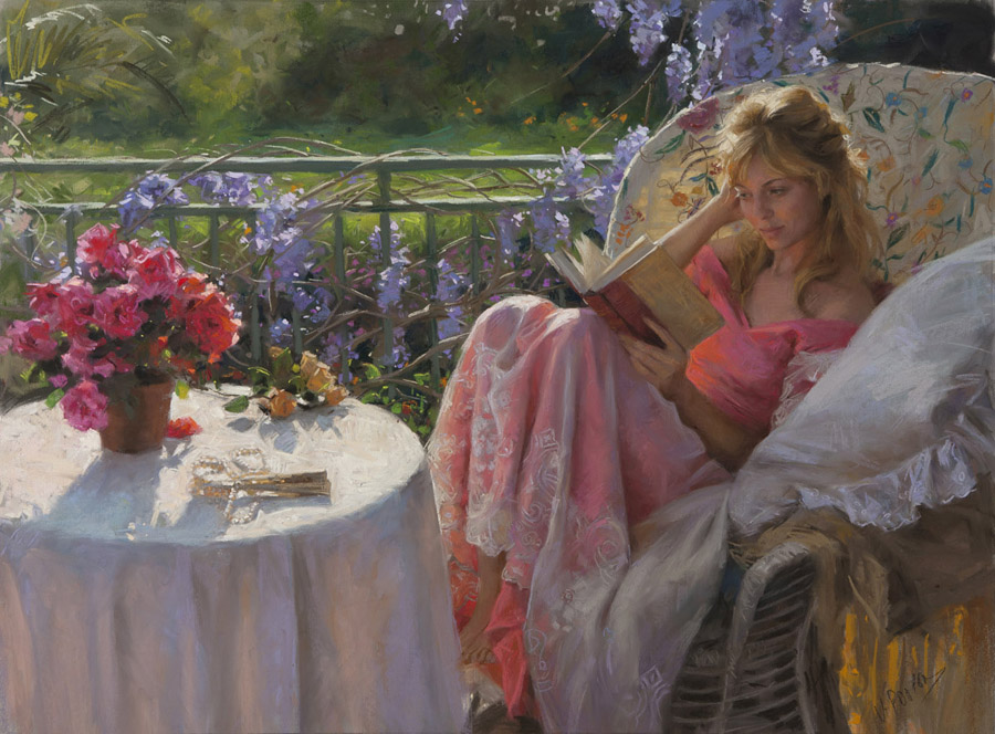 VICENTE ROMERO (Espanha, 1956) Leitura - Pastel - 60 x 81.
