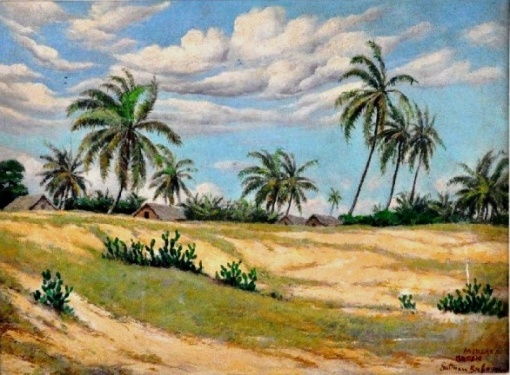 GUTMAN BICHO - Pajuçara, Maceió, Alagoas óleo sobre tela, 60X80cm. Assinado 1941
