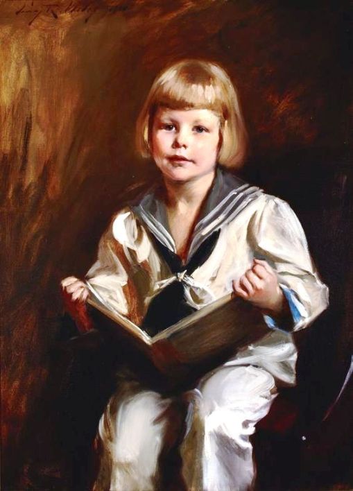 Irving Ramsay Wiles (American, 1861-1948) - Portrait of Master John L. Lawrence, Jr. (1910) - Oil on canvas