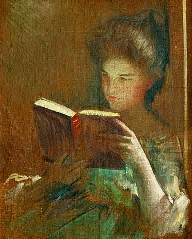 john-white-alexander-an-interesting-book-c1901John White Alexander - An Interesting Book c1901