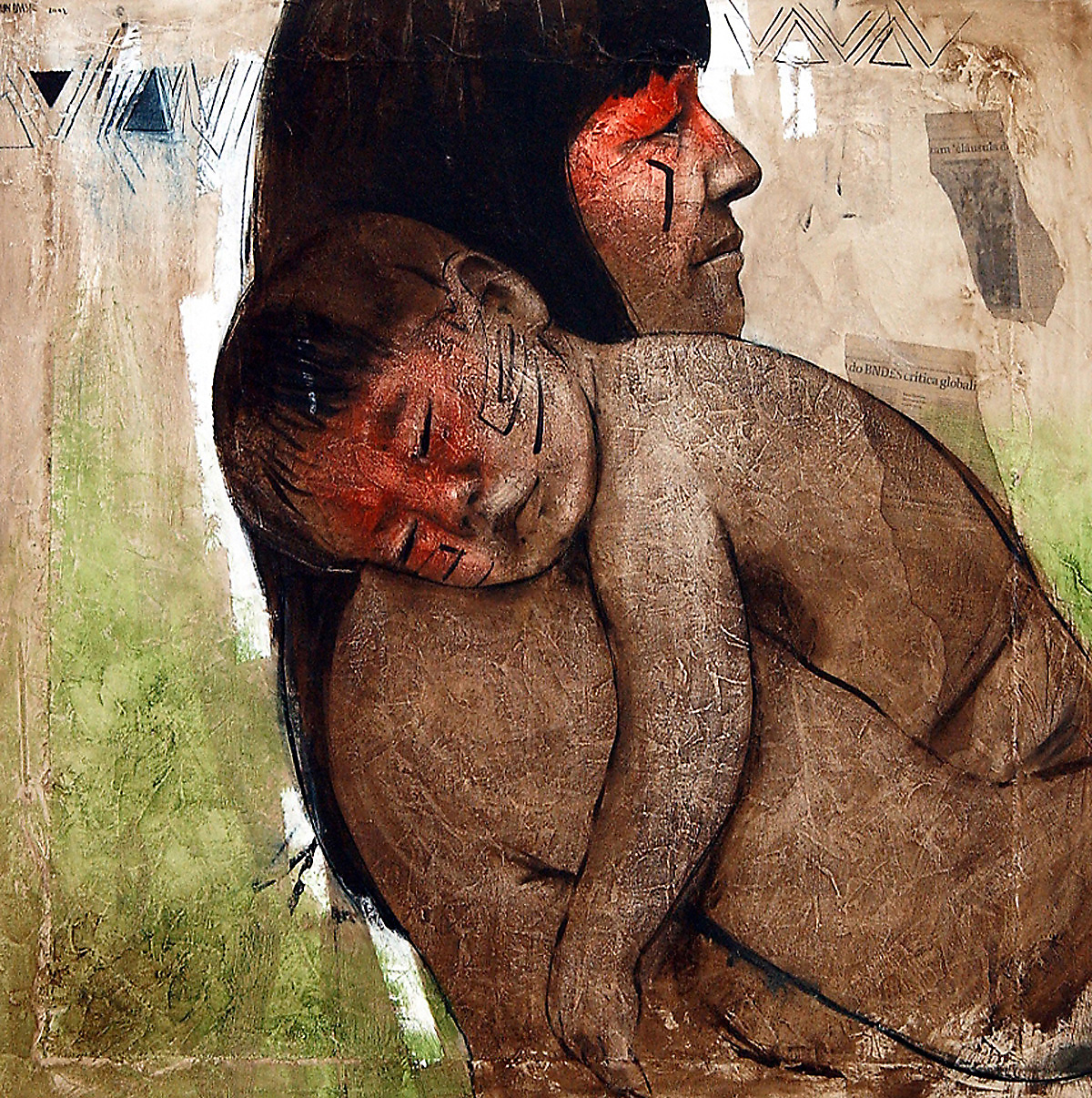 ELON BRASIL - Maternidade Kamayurá - Mista sobre tela