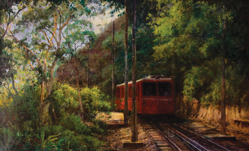 Mauro Ferreira,Bondinho do Corcovado,46 x 75 cm – OST,Ass. CIE e Dat. 2006