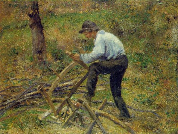 The Woodcutter by Camille Pissarro (oil on canvas, 35x45-3-4 Court
